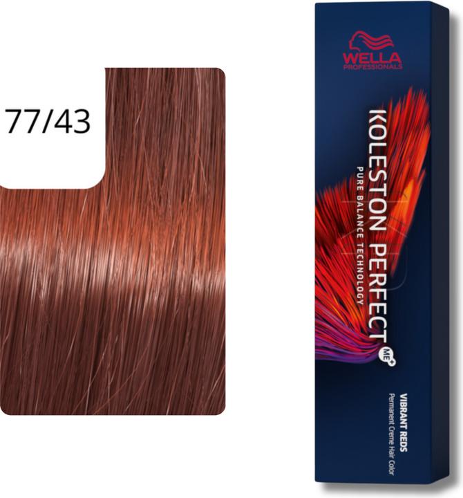 Actual product image Wella Koleston Perfect Me+ Vibrant Reds (77/43 medium blonde intense red-gold)
