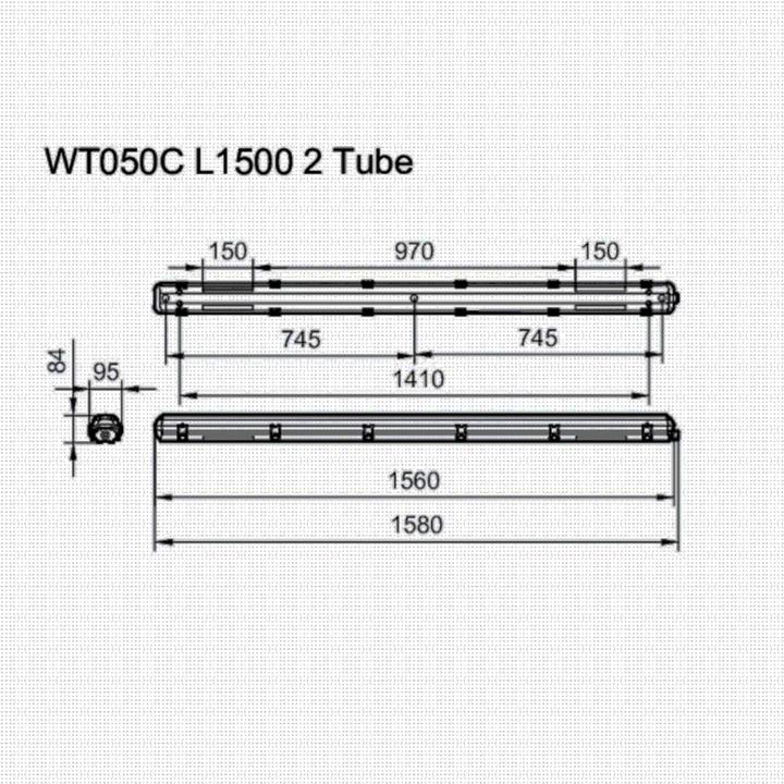 Produktbild Philips LED Feuchtraumleuchte Leergehäuse für 2x T8 Tube Lampen