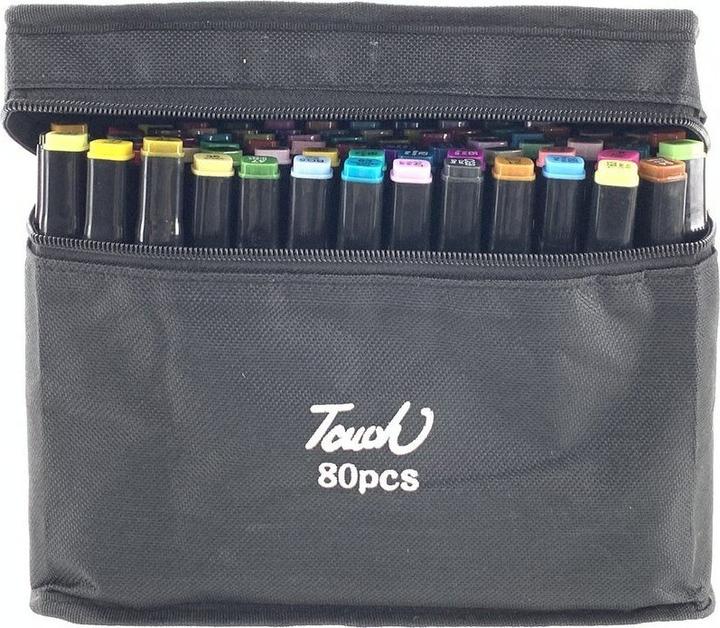 Actual product image Lean Toys Rinkinys Pisaków Markerów Touch 80 SZT Krepšys Markery Alkoholowe (80 x)