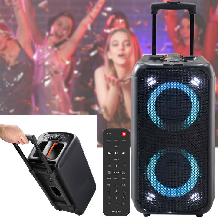 Actual product image Nedis Bluetooth® party speaker | max. battery life: 5 hours | 240 W | carrying handle | party light (5 h)