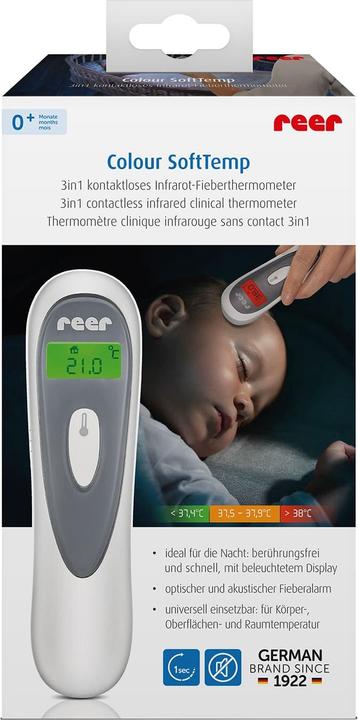Immagine prodotto Reer Termometro a infrarossi senza contatto SoftTemp 3in1 a colori (Fronte, Senza contatto)