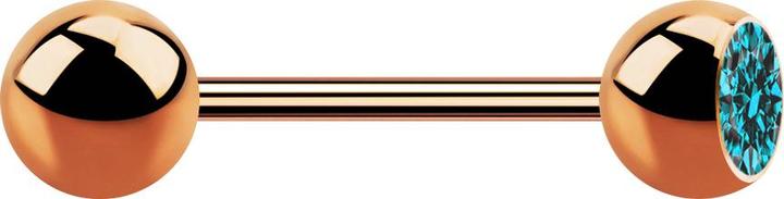 Immagine prodotto Star Piercing Micro bilanciere in oro rosa con sfera e cristallo acquatico (Acciaio chirurgico)