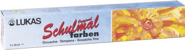 Lacufa Lukas 108007 Schulmalfarben, 7 Farben (18ml) (7 Farben, 126 ml)