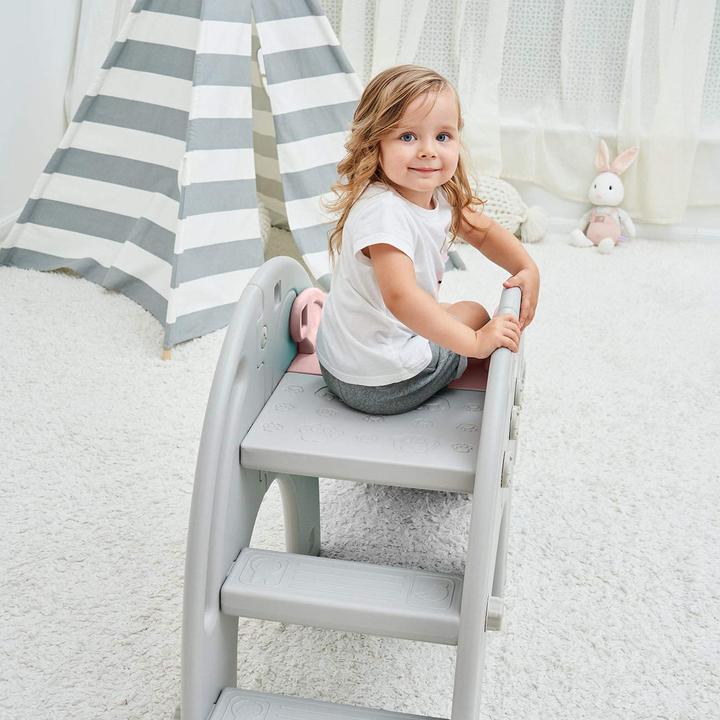 Image du produit Baby Vivo Toboggan pour jeunes enfants rose/gris