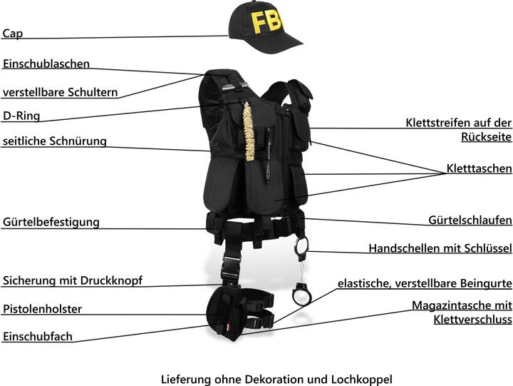 Produktbild Normani SWAT/POLICE/SECURITY Kostüm Karneval (M, L)