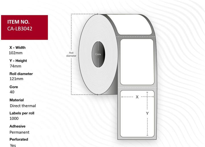 Actual product image Capture Label 102x74, Core 40