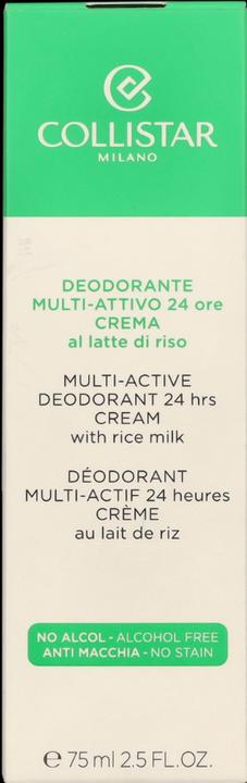 Label énergétique Collistar Déodorant Multi-Active 24 H au lait de riz (Crème, 75 ml)
