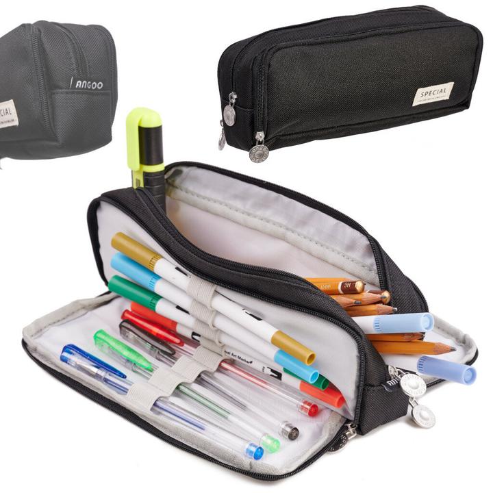 Ikonka Schule dreifach Beutel Kosmetiktasche 3in1 schwarz