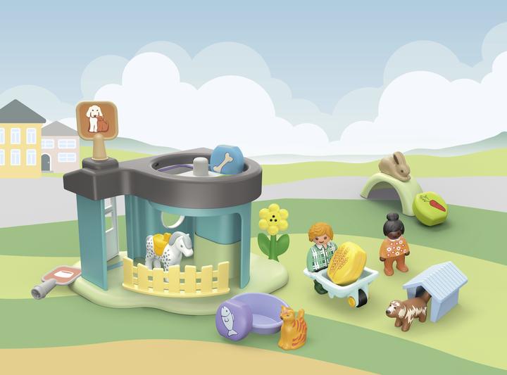 Produktbild Playmobil 71136 1.2.3: Tierpension mit Futterspender (71136, Playmobil 1.2.3)