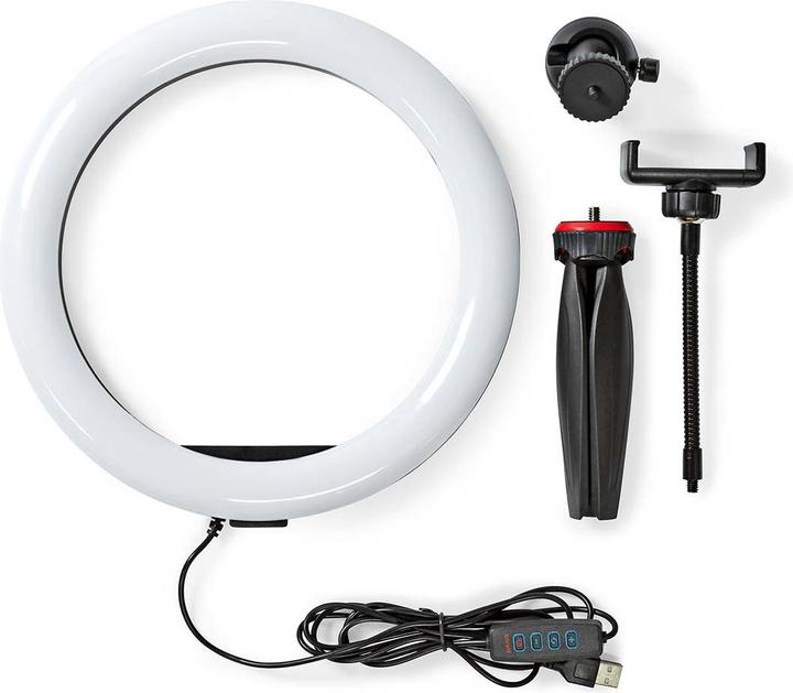 Immagine prodotto Nedis Ringlight | 10 pollici | 120 LED | 2700 - 6700 K | Treppiede | Nero (Anello di luce)