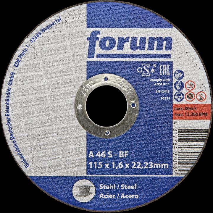 Actual product image Forum Professional Solutions Cutting disc steel 115x1.6 mm straight T41