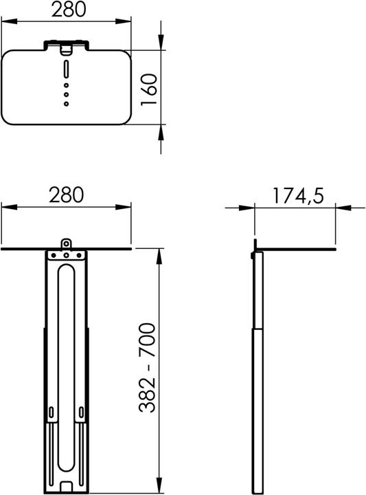 Produktbild Vogels PVA 5070 Montagekomponente (Halter) für Videokonferenzsystem (1 Stk., Wandmontage, Höhenverstellbar)