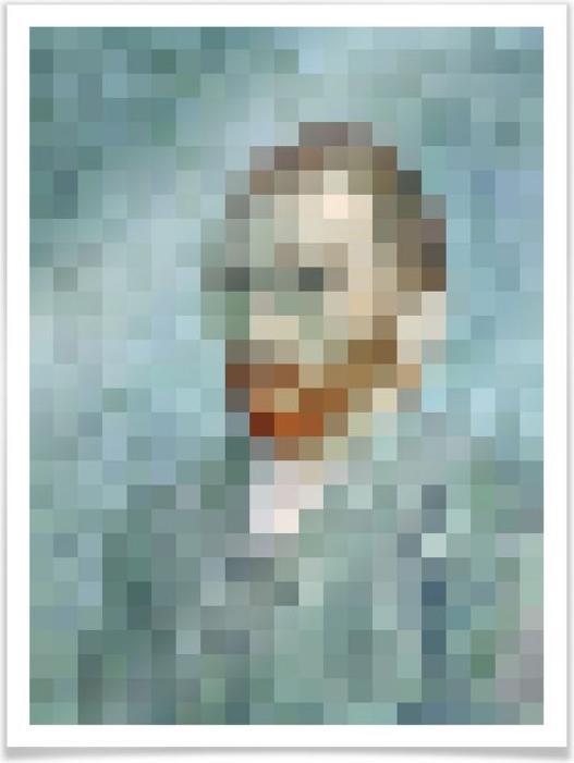 Produktbild Trenddeko Pixelart - van Gogh - Selbstbildnis 1889 (24 x 30 cm)