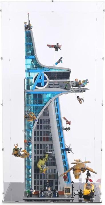 Produktbild iDisplayit Acryl-Display für LEGO® 76269 Avengers Tower (Mit schwarzem Boden)