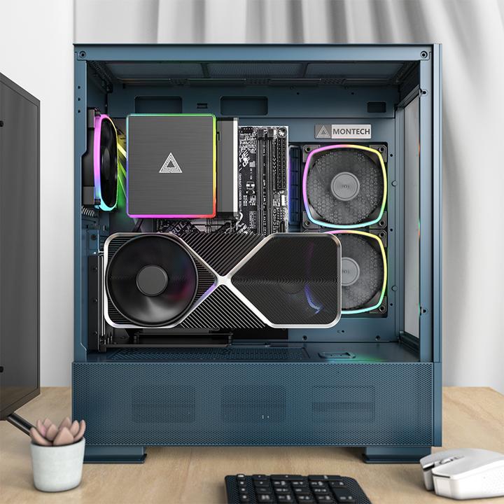 Actual product image Montech SKY TWO, Midi Tower - blue (ATX, Mini-ITX, mATX)
