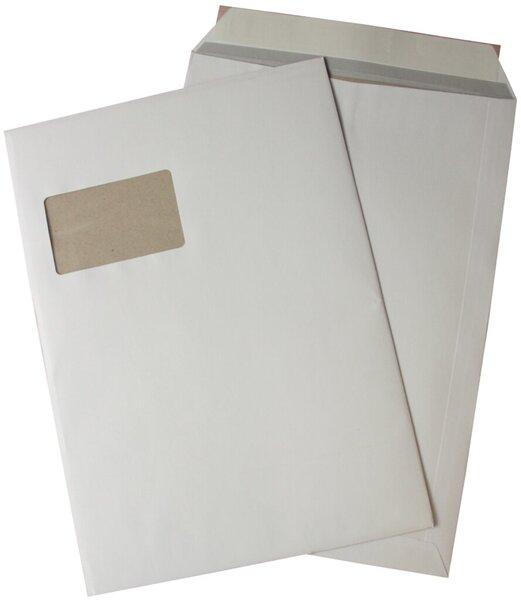 Produktbild Büroring Versandtasche DIN C4, mit Fenster, haftklebend, Papprückwand, 120g/qm, weiss, 125 Stück (125 x)