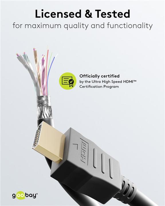 Produktbild Goobay Series 2.1 8K Ultra High-Speed HDMI™ Kabel mit Ethernet, zertifiziert, 0.5 m, Schwarz (0.50 m, HDMI)