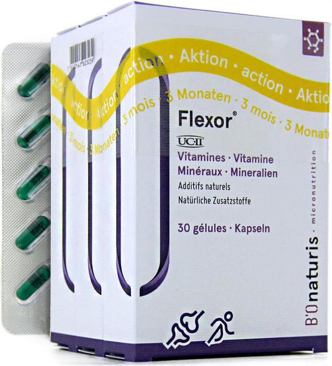 Immagine prodotto B'Onaturis Flexor con UCII Collagene Vitamine Minerali 3x (90 Pezzo/i, Pillole, 66 g)