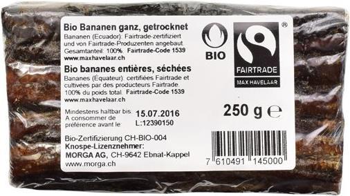 Produktbild Morga Bananen ganz getrocknet Bio Fairtrade (250 g)
