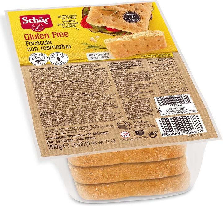 Immagine prodotto Schär Focaccia senza glutine al rosmarino (200 g)