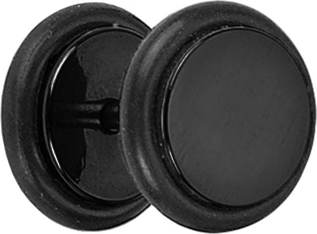 Star Piercing Fake Plug schwarz mit O-Ring (ohne Messing, Chirurgenstahl 316L)