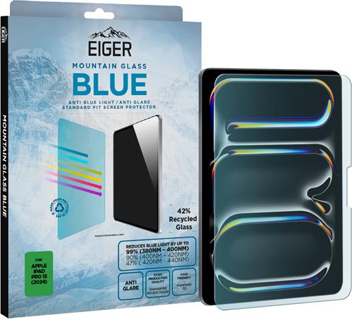 Eiger Anti-reflektierendes Glas mit Blaulicht-Filter Full Screen Fit Mountain Blue Tablet Screen P (1 Piece, iPad Pro 13 2024 (M4))