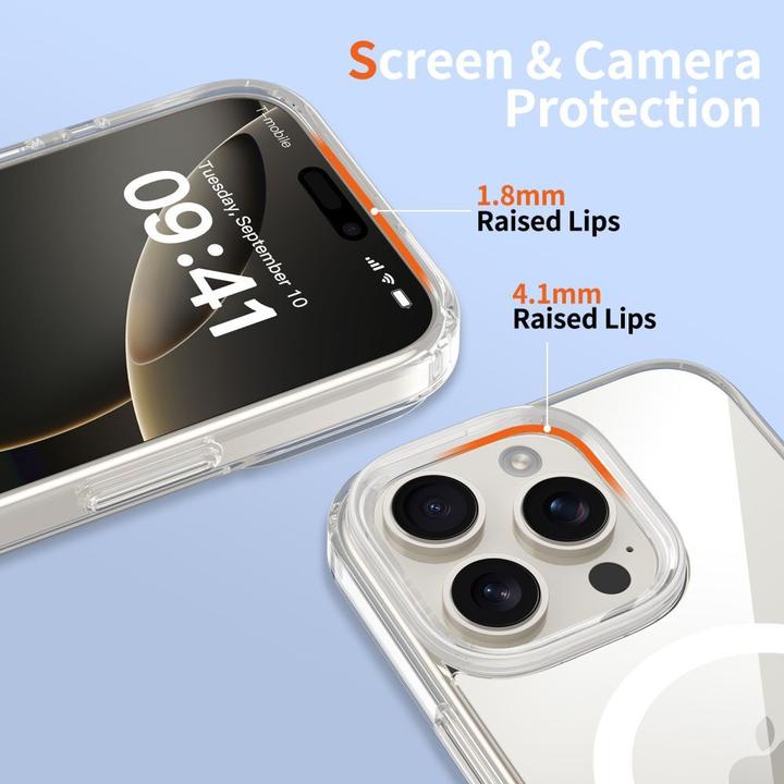 Actual product image Tech-Protect Flexair Hybrid CC Magsafe iPhone 16 Pro Max Case - Clear (Apple iPhone 16 Pro Max)
