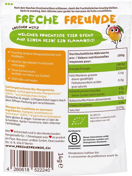 Immagine prodotto Freche Freunde Patatine fritte alla frutta (14 g)