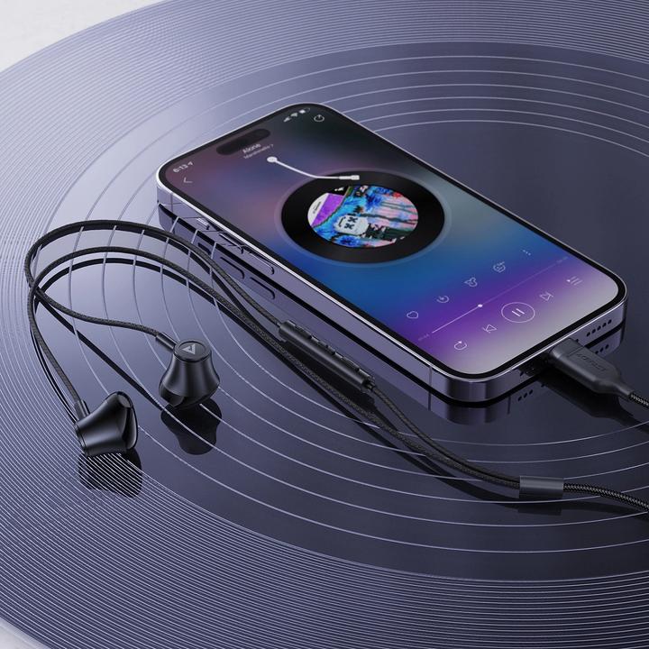 Actual product image Acefast L2 in-ear headphones with USB-C connector, microphone and remote control 1.2 m - black (Cable)