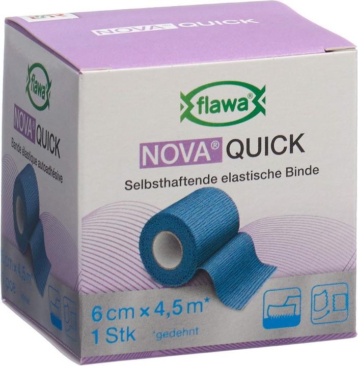 Actual product image Flawa Quick kohäsive Reissbinde 6cmx4.5m blau