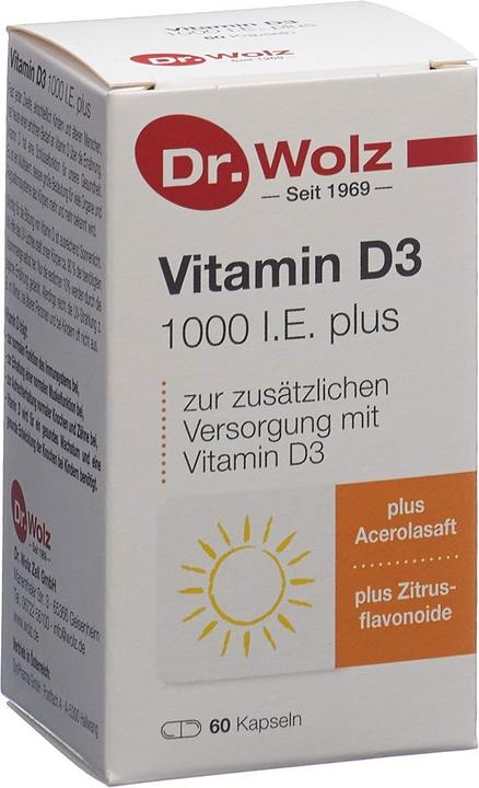 Dr. Wolz Vitamin D3 1000 I.E. plus Kapsel (60 Stück, Kapseln, 105 g)