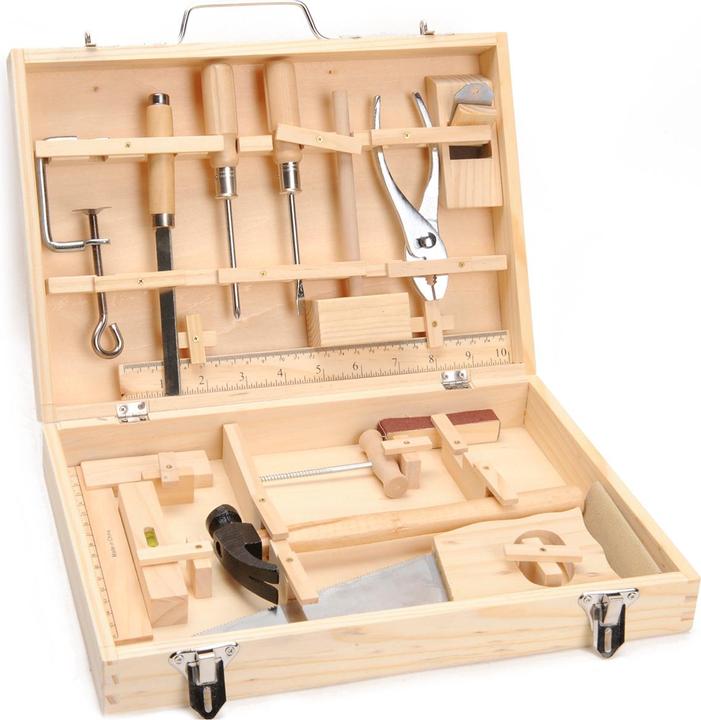Actual product image Wooden tool box, 16 pcs.