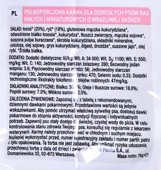 Produktbild Pro Plan Small & Mini Adult Empfindliche Haut (Senior, 1 Stk., 7000 g)