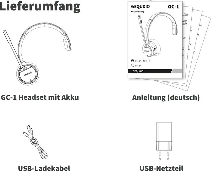 Actual product image Gequdio GC-1 DECT headset for Fritz!Box (Wireless)
