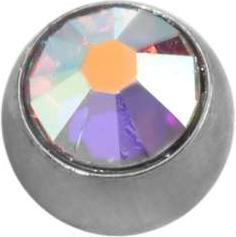 Bijouteria 1.2mm Piercing-Kugel (Kristall, Edelstahl)