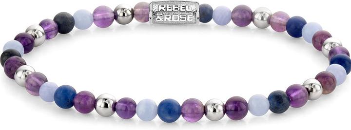 Rebel & Rose Armband Are Violets Blue RR-40102-S-XS Damen (15 cm, Sodalite, Acero inoxidable, Ágata, Amatista)