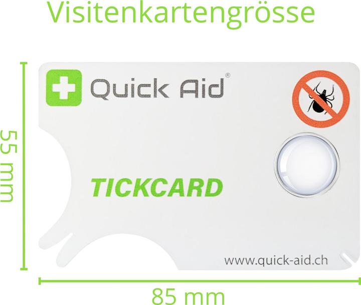 Actual product image Quick Aid Tick card with magnifying glass