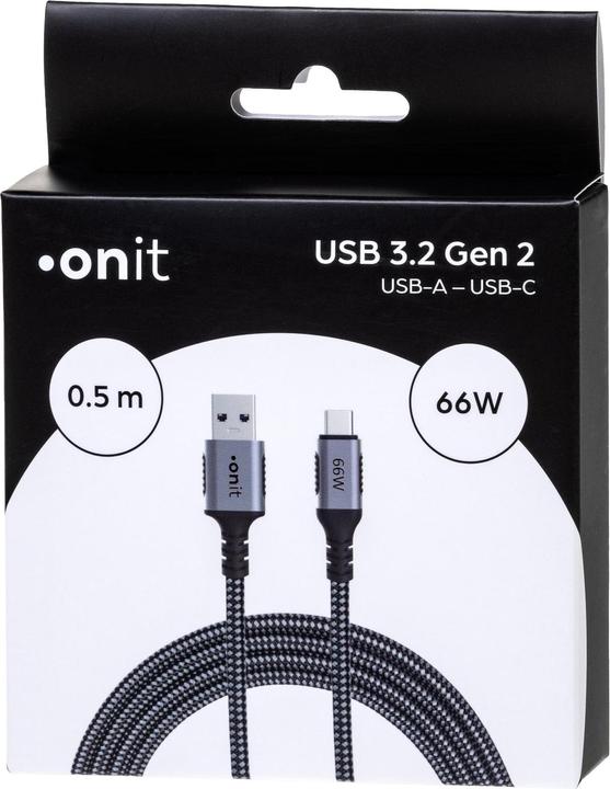 Produktbild Onit USB A – USB C (0.50 m, USB 3.1, 66 W)