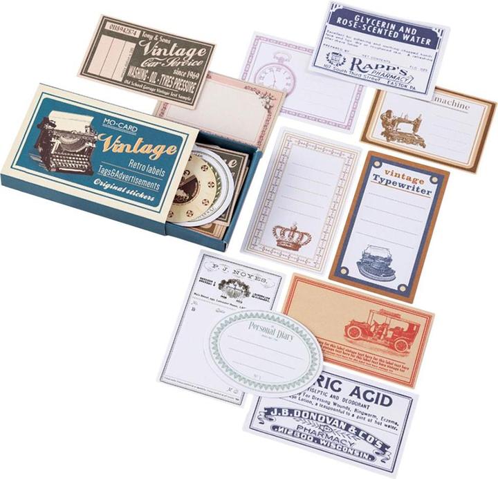 Image du produit JTI 60x étiquettes autocollantes en boîte, vintage - n° 2