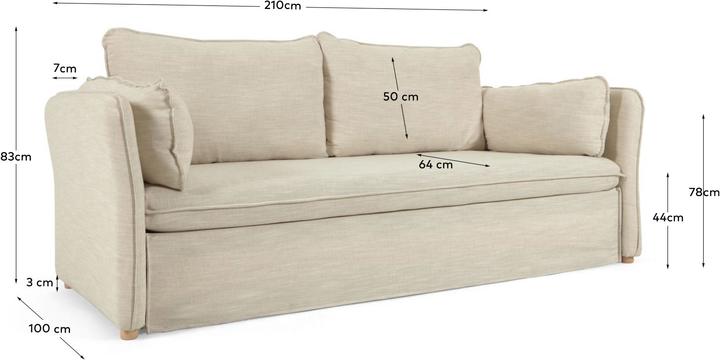 Immagine prodotto Kave Home Tanit (Divano letto, 3 posti)