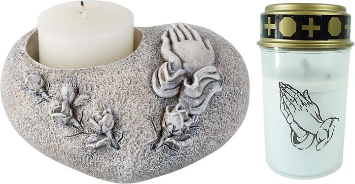 Image du produit Novaliv Décoration de tombe I Ange de tombe Décoration de tombe Coeur de tombe Ange pour cimetière Lanterne