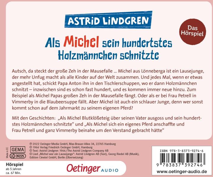 Produktbild Als Michel sein hundertstes Holzmännchen schnitzte (Jennifer Cubela, Astrid Lindgren, Achim Buch, Julia Nachtmann, Deutsch)