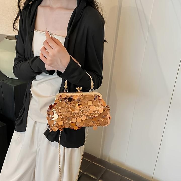 Immagine prodotto Only-Bags.Store Borsa crossbody d'ispirazione vintage con tracolla regolabile e paillettes.