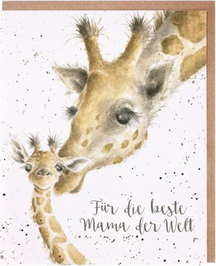 Immagine prodotto Wrendale Design Muttertagskarte - Giraffen FÜR DIE BESTE MAMA DER WELT Wrendale Designs (1 pz.)
