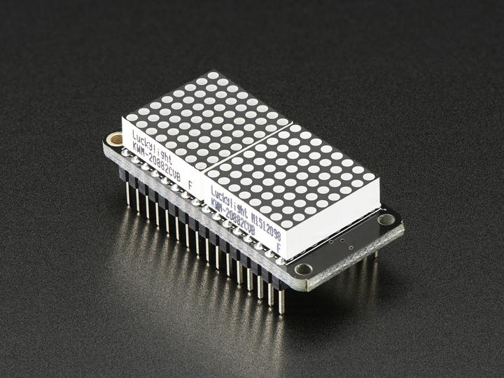 Actual product image Adafruit 0.8" (2cm) 8x16 LED Matrix FeatherWing Kit Yellow-G (Electronics kit)