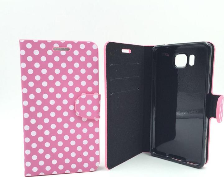 Produktbild König Design Schutzhülle Tasche (Flip Quer) für Handy Samsung Galaxy Alpha SM G850F Rosa / Weiss (Samsung Galaxy Alpha)