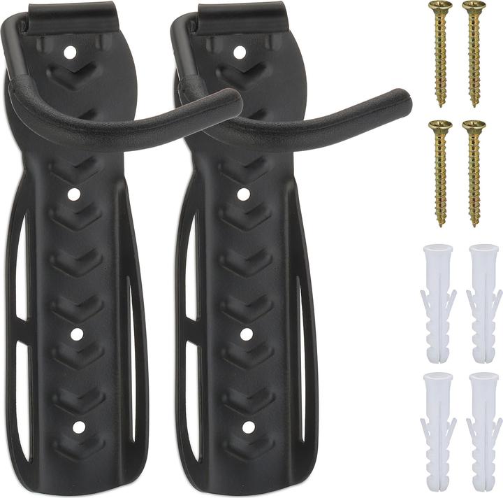 Relaxdays 2x supporto da parete per bicicletta