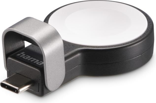 Actual product image Hama Apple Watch charger f. wireless charging, USB-C charging station magnetic, SW (5 W)