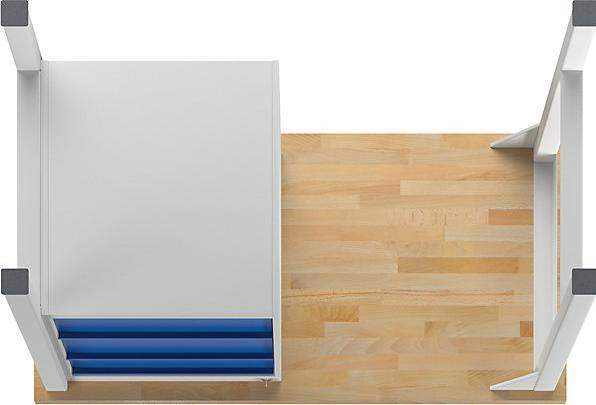 Image du produit MBA-System Etabli à casiers, largeur 1500 mm, 3 tiroirs 1 x 125 / 2 x 175 mm, gris clair / (150 cm, 75 cm)