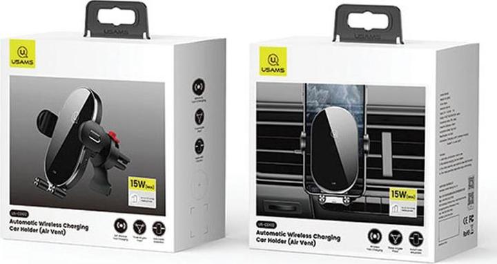 Produktbild Usams Uchwyt indukcyjny US-CD132 15W Automatic do kratki went. czarny/black CD132ZJ01
